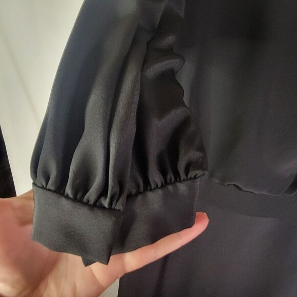 Edith Strauss Elegant Black and White Wrap Front Dress - Picture 10 of 16